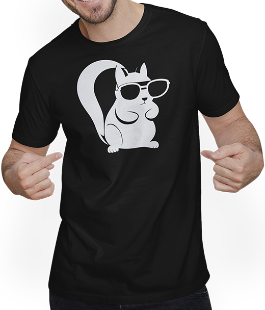 Produktbild von T-Shirt mit Mann Lustiges Eichhörnchen mit Sonnenbrille, Eichhörnchen