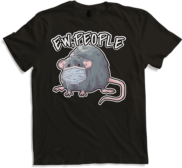 Produktbild von T-Shirt Lustiges Ew People Top mit Ratte die Maske trägt Farbratten