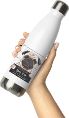 Produktbild von Thermosflasche von Hand gehalten Lustiges krimineller Mops T-Shirt mit der Zahl PI - Pug Life