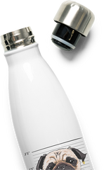 Produktbild vom Oberteil der Thermoflasche Lustiges krimineller Mops T-Shirt mit der Zahl PI - Pug Life