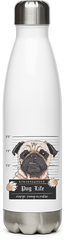Produktbild von Edelstahlflasche Lustiges krimineller Mops T-Shirt mit der Zahl PI - Pug Life