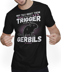 Produktbild von T-Shirt mit Mann May Talk About Gerbils Lustiger Rennmaus Spruch Frauen