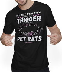 Produktbild von T-Shirt mit Mann May Talk About Pet Rats Funny Fancy Rats Spruch Accessoire