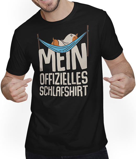 Produktbild von T-Shirt mit Mann Mein Offizielles Schlafshirt Meerschweinchen Lustige Sprüche