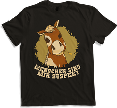 Produktbild von T-Shirt Menschen sind mir suspekt Freche Sprüche Pferde Spruch