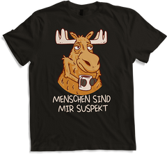 Produktbild von T-Shirt Menschen sind mir suspekt Hirsch Lustiger Elch Spruch