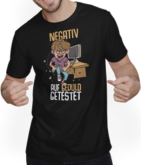Produktbild von T-Shirt mit Mann Negativ Geduld getestet Gamer Nerd Spruch PC Computer Games
