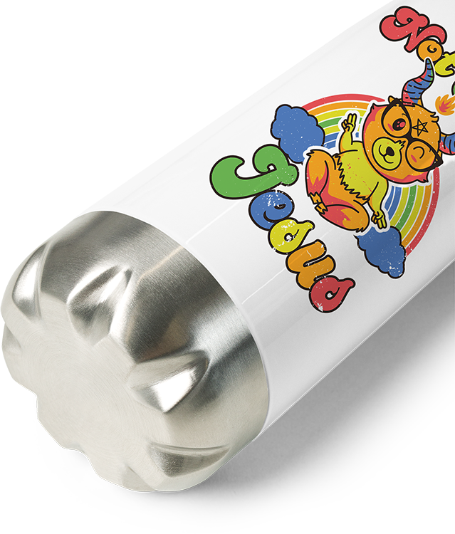 Produktbild vom Boden der Thermoflasche Nicht heute Jesus Witzig Kawaii Nerd Baphomet Satan Teufel