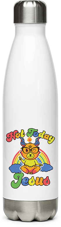 Produktbild von Edelstahlflasche Nicht heute Jesus Witzig Kawaii Nerd Baphomet Satan Teufel