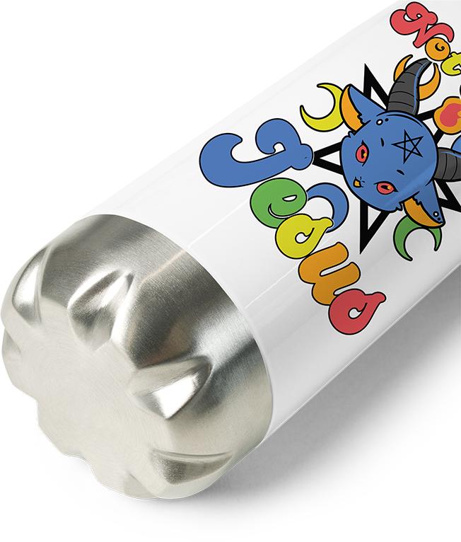 Produktbild vom Boden der Thermoflasche Not Today Jesus Witzig Kawaii Baphomet Satan Teufel Einhorn