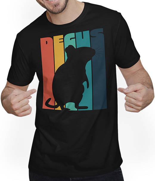 Produktbild von T-Shirt mit Mann Octodon Degus Spruch Vintage Silhouette Retro Degu