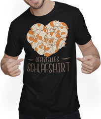 Produktbild von T-Shirt mit Mann Offizielles Schlafshirt | Schlafanzug Meerschweinchen Herz