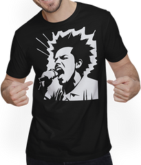 Produktbild von T-Shirt mit Mann Schreiender Punkrocker mit mohican Anarchy Punk