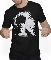Produktbild von T-Shirt mit Mann Schreiender Punkrocker mit mohican Anarchy Punk