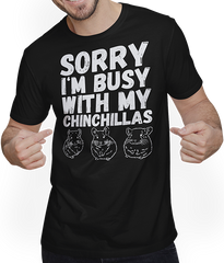 Produktbild von T-Shirt mit Mann Sorry Busy With Chinchillas | Chinchilla Spruch Frauen Mädchen