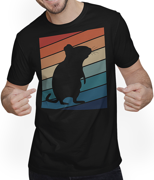 Produktbild von T-Shirt mit Mann Vintage Degus Retro Achtziger Jahre Style Degu