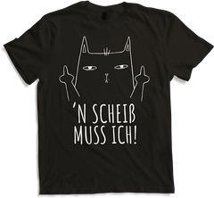 'n Scheiß muss ich Böse Katze Freche Sprüche Stinkefinger