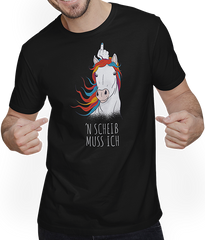 'n Scheiß muss ich Böse Freche Einhorn Sprüche Stinkefinger