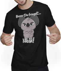 Produktbild von T-Shirt mit Mann Bevor Du fragst NEIN Genervte Introvertierter Spruch Koala
