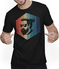 Bart Hipster | Vintage & Retro Hexagon | Für Bartträger
