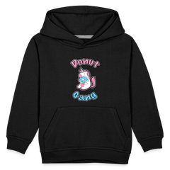 Donut Gang Einhorn nascht Kinder Premium Hoodie - Schwarz