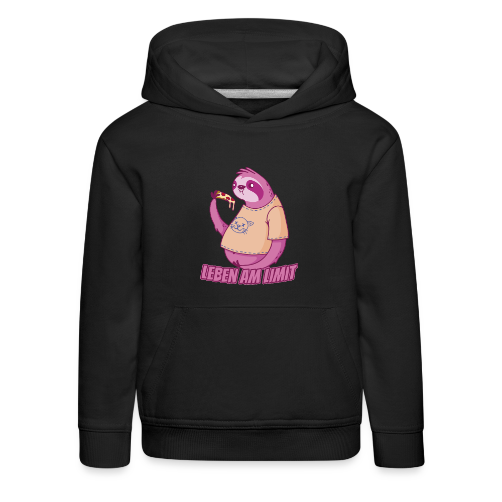 Faultier: Leben am Limit Kinder Premium Hoodie - Schwarz