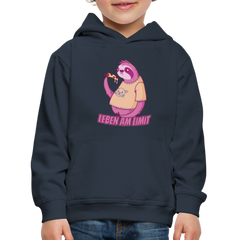 Faultier: Leben am Limit Kinder Premium Hoodie - Navy