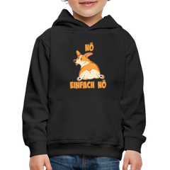 Corgi: Nö Einfach Nö Kinder Premium Hoodie - Schwarz