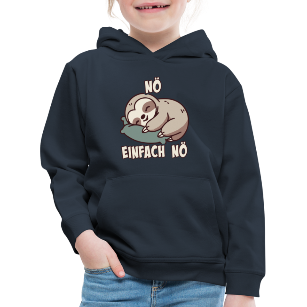 Faultier Nö einfach nö Kinder Premium Hoodie - Navy