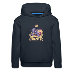 Faultier Pizza Nö einfach nö Kinder Premium Hoodie - Navy