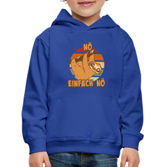 Faultier Nö Einfach Nö Kinder Premium Hoodie - Royalblau