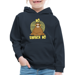 Faultier Kopfhörer Nö Einfach Nö Kinder Premium Hoodie - Navy