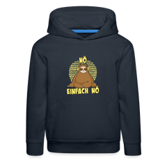 Faultier Kopfhörer Nö Einfach Nö Kinder Premium Hoodie - Navy