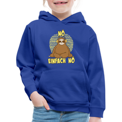 Faultier Kopfhörer Nö Einfach Nö Kinder Premium Hoodie - Royalblau