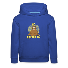 Faultier Kopfhörer Nö Einfach Nö Kinder Premium Hoodie - Royalblau