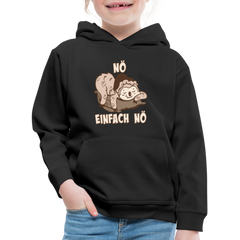 Faultier Schlafmütze Nö Einfach Nö Kinder Premium Hoodie - Schwarz