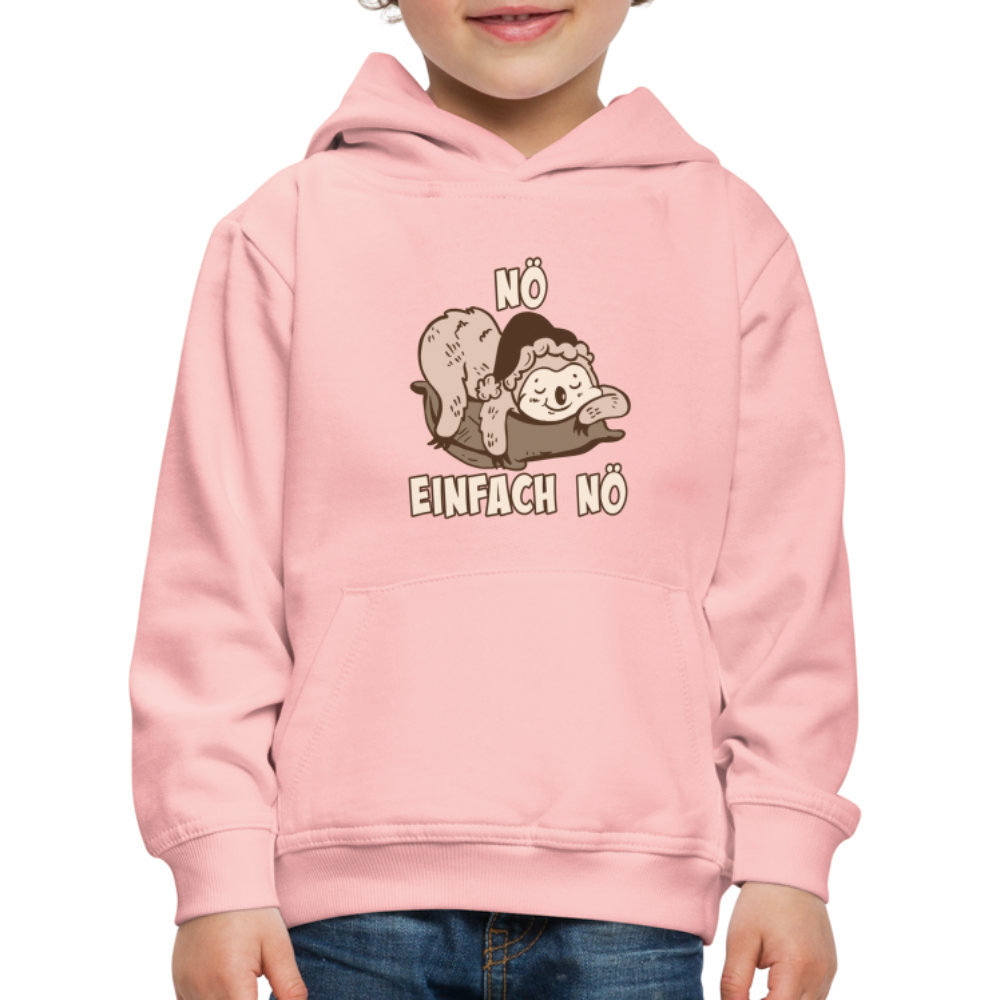Faultier Schlafmütze Nö Einfach Nö Kinder Premium Hoodie - Kristallrosa