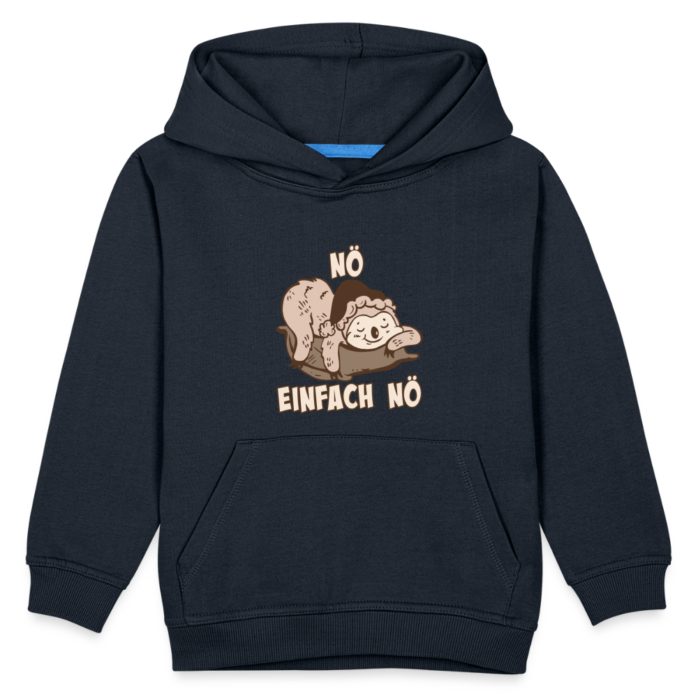 Faultier Schlafmütze Nö Einfach Nö Kinder Premium Hoodie - Navy