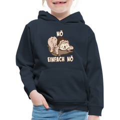 Faultier Schlafmütze Nö Einfach Nö Kinder Premium Hoodie - Navy