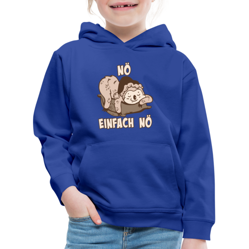 Faultier Schlafmütze Nö Einfach Nö Kinder Premium Hoodie - Royalblau