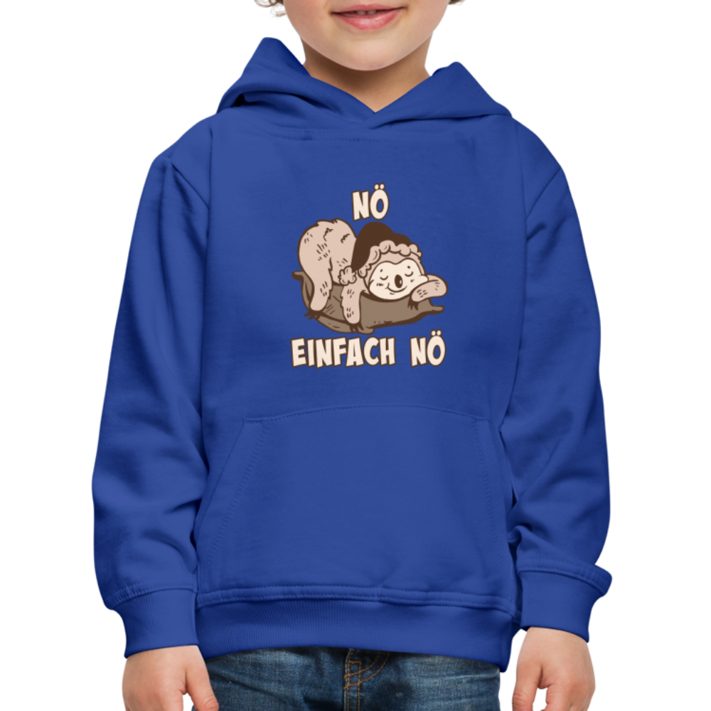 Faultier Schlafmütze Nö Einfach Nö Kinder Premium Hoodie - Royalblau