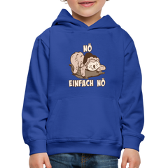 Faultier Schlafmütze Nö Einfach Nö Kinder Premium Hoodie - Royalblau