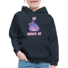 Flusspferd Nö Einfach Nö Kinder Premium Hoodie - Navy
