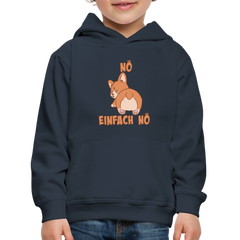 Corgi Popo: Nö Einfach Nö Kinder Premium Hoodie - Navy