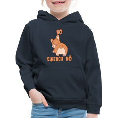 Corgi Popo: Nö Einfach Nö Kinder Premium Hoodie - Navy