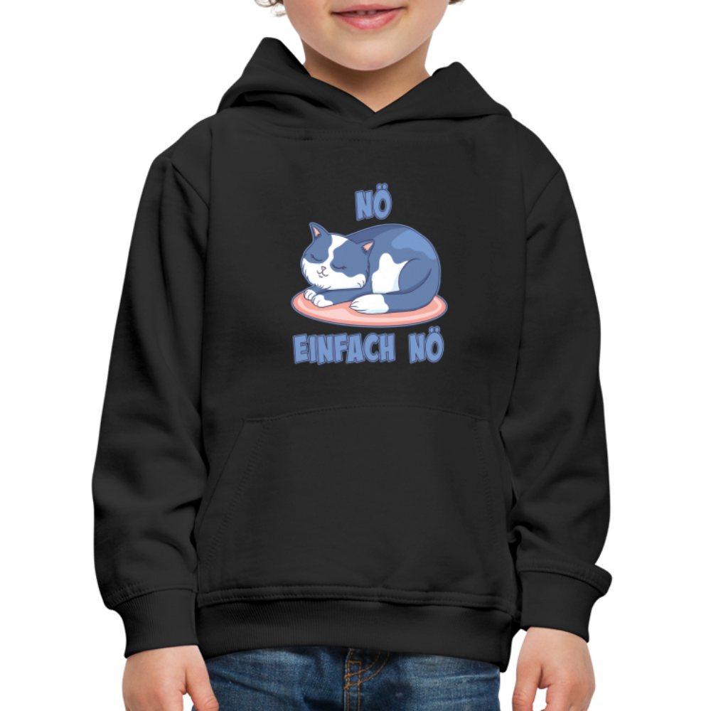 Schlafende Katze Nö Einfach Nö Kinder Premium Hoodie - Schwarz