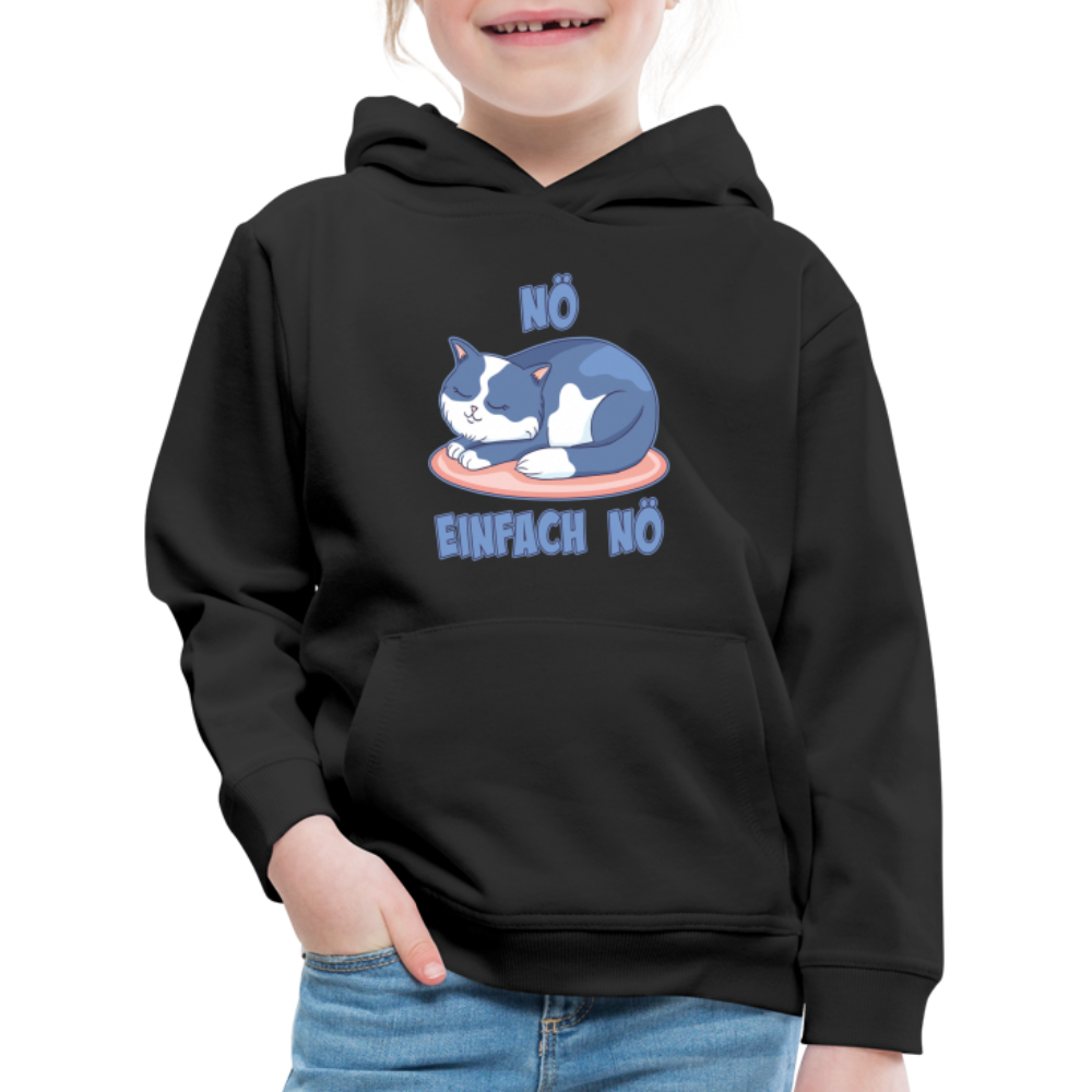 Schlafende Katze Nö Einfach Nö Kinder Premium Hoodie - Schwarz