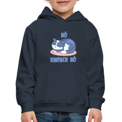 Schlafende Katze Nö Einfach Nö Kinder Premium Hoodie - Navy