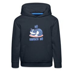 Schlafende Katze Nö Einfach Nö Kinder Premium Hoodie - Navy