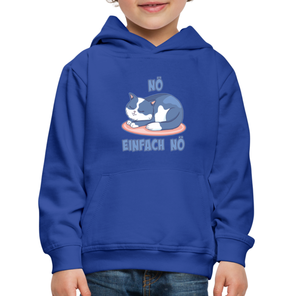 Schlafende Katze Nö Einfach Nö Kinder Premium Hoodie - Royalblau